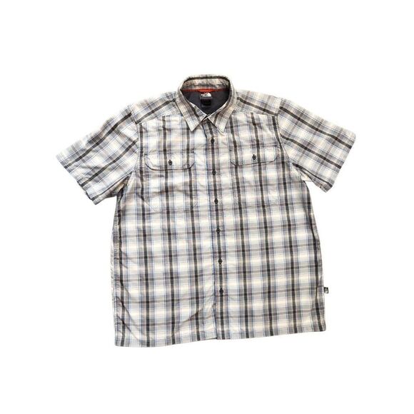 The North Face plaid nylon blend Button up Shirt Men's Large Chest Pockets - Picture 1 of 8